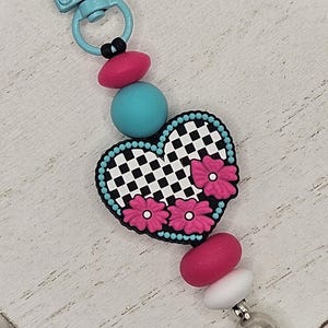 Vibrant Heart Tumbler Charm - Colorful Accessory with Hook