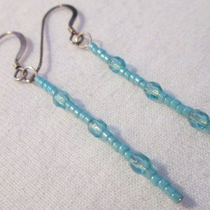 Aquamarine Glass Earrings