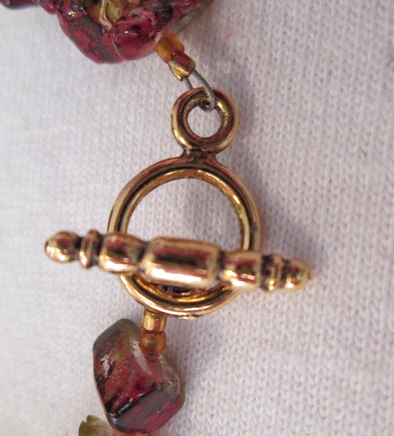 Fall Leaves Glass Beaded Bracelet