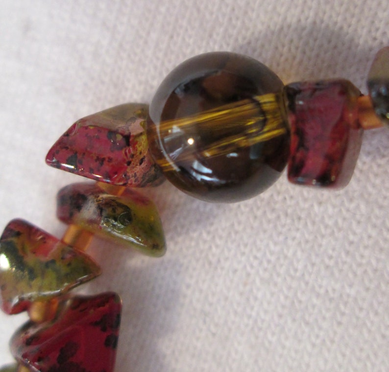 Fall Leaves Glass Beaded Bracelet