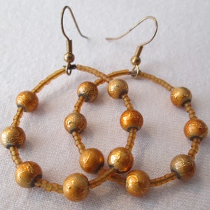 Golden Dangle Hoop Earrings