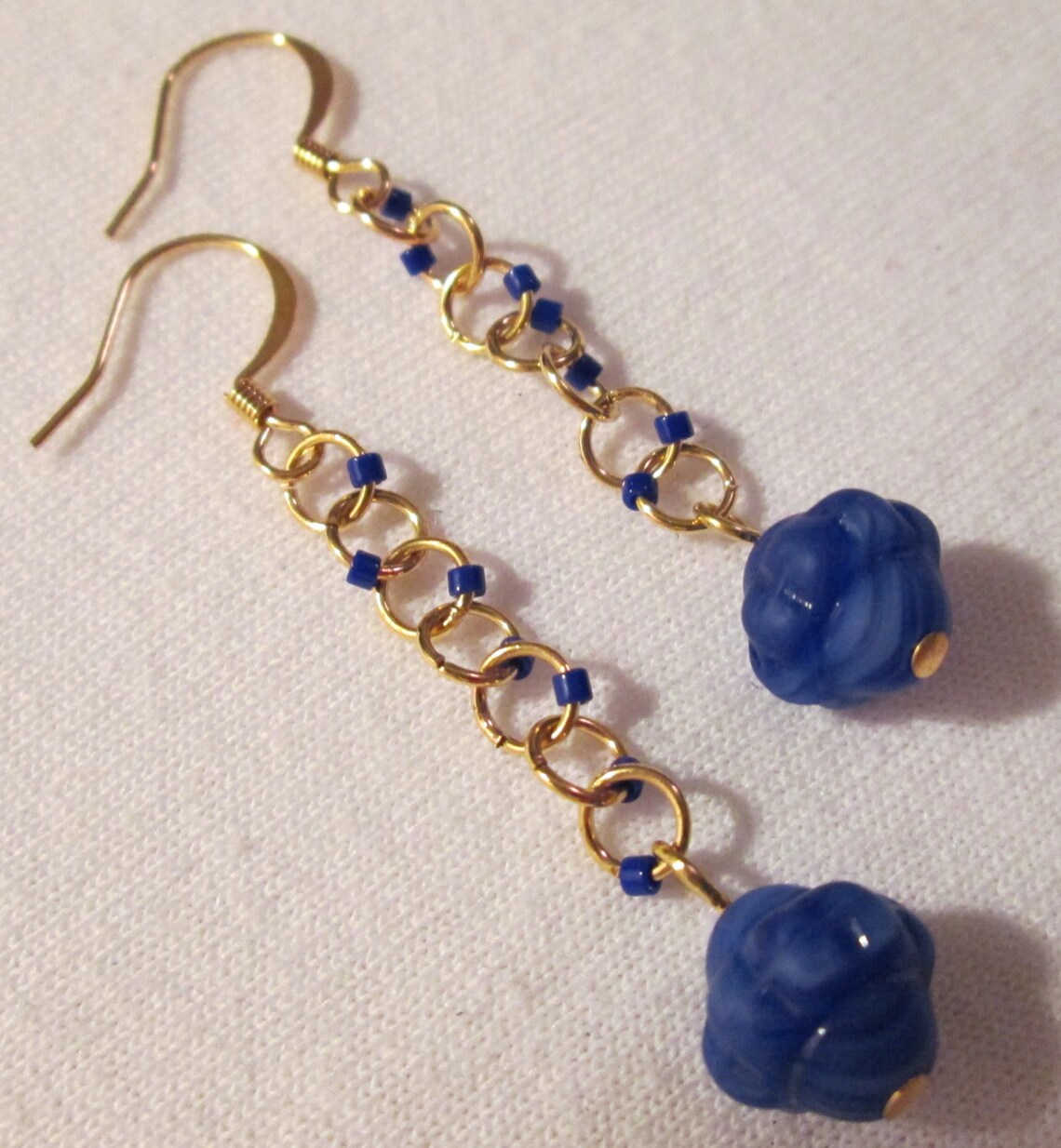 Royal Blue and Gold Earrings Etsy — free download