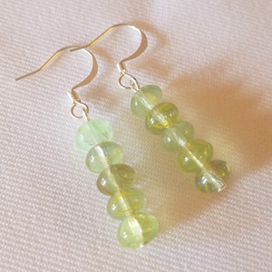 Green Glass Rondelle Beaded Earrings