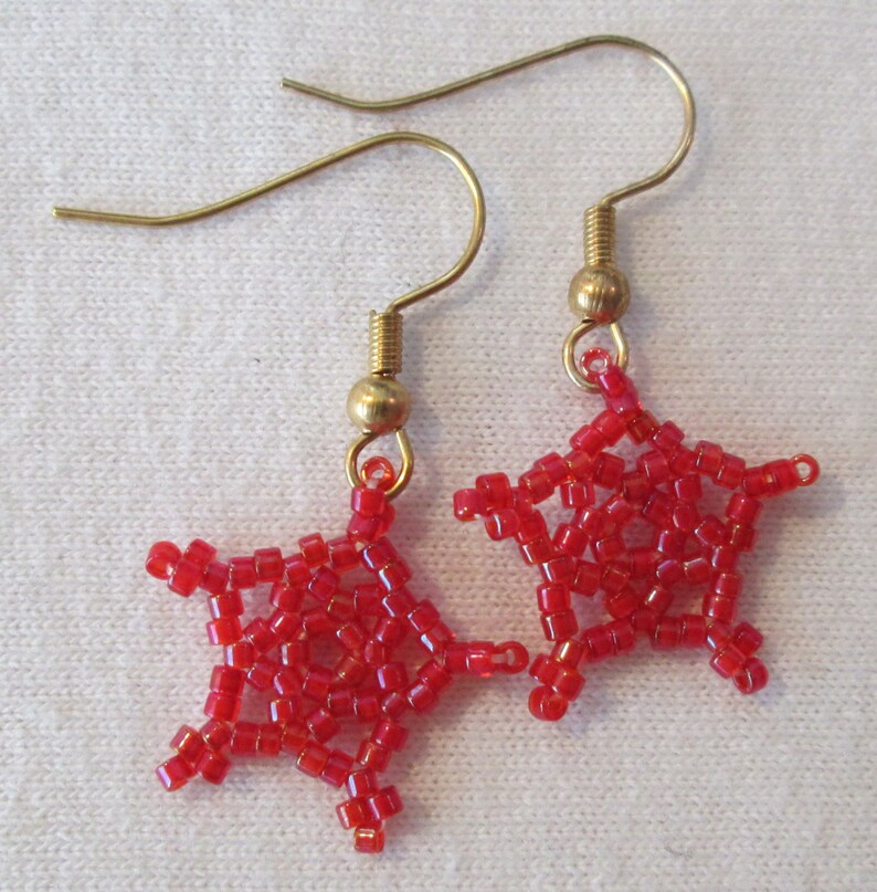 Cherry Red Lucky Star Earrings Etsy