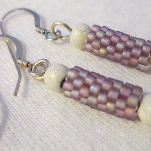 Lavender Delica Beaded Earrings