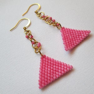 Bubblegum Pink Triangle Earrings