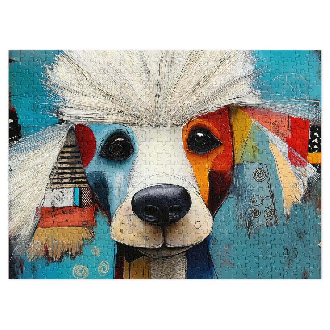 Poodle Dog Abstract Jigsaw Puzzle • Modern Art Canine Illustration ...