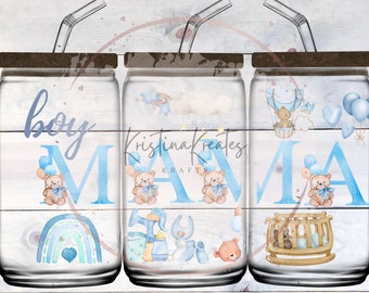 Boy Mama Glass Can Tumbler Wrap