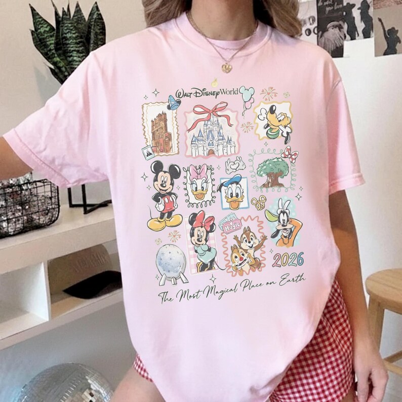 Vintage Mickey Disneyworld Comfort Colors Shirt, Retro Mickey And Friends Shirts, Walt Disneyworld Tee, Disney 2026 Trip Disney Vacation Tee Blossom (Comfort)