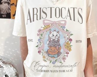 Vintage Disney Marie Cat Comfort Colors Shirt, The Aristocats Graphic Tee, Disneyland Vacation 2026 Trip, Cat Lover