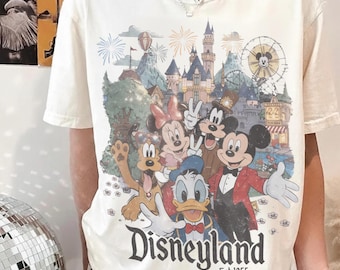Comfort Color Vintage Disneyland California Shirt, Mickey and Friends Tee, Disney Trip Family Shirt, Disneyland Family Vacation Shirt