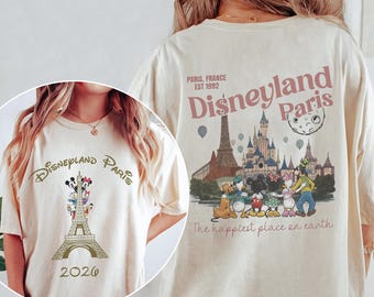 Disney Paris Trip Shirt, Family Vacation Paris 2026 Shirt, Magical Family Trip T-Shirt, Front and Back Travel Tee, Eiffel Tower Disney Tee