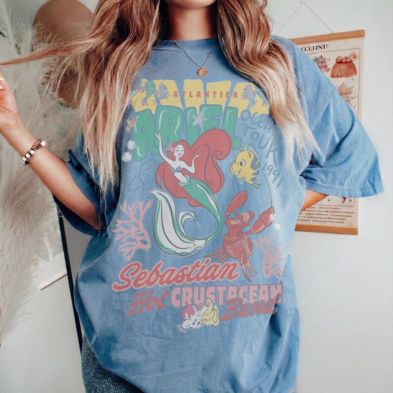 Comfort Colors The Little Mermaid Shirt, Disney Princess Shirt, Women's Little Mermaid Ariel Shirt, Ariel Mermaid Shirt, Disney Ariel Shirt Blue Jean