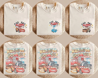 Custom Name Disney Cars Shirt, Pixar Lightning McQueen Tee, Tow Mater, Doc Hudson, Radiator Springs Shirt, Disney Family Trip, Disneyland