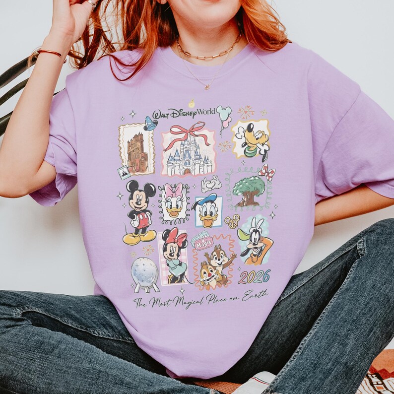 Vintage Mickey Disneyworld Comfort Colors Shirt, Retro Mickey And Friends Shirts, Walt Disneyworld Tee, Disney 2026 Trip Disney Vacation Tee image 4