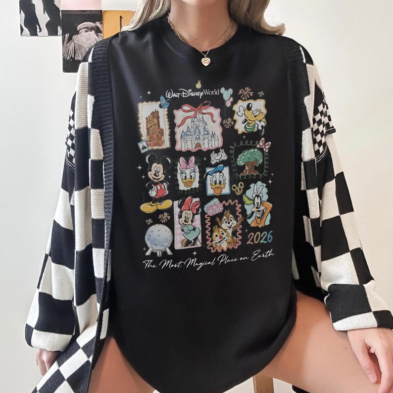 Vintage Mickey Disneyworld Comfort Colors Shirt, Retro Mickey And Friends Shirts, Walt Disneyworld Tee, Disney 2026 Trip Disney Vacation Tee Black