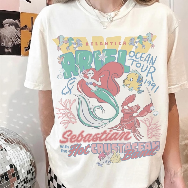 Comfort Colors The Little Mermaid Shirt, Disney Princess Shirt, Women's Little Mermaid Ariel Shirt, Ariel Mermaid Shirt, Disney Ariel Shirt Ivory/Sand/Natural