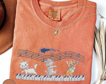 Disney The Aristocats kitten Piano Funny T-Shirt, Disney Marie Toulouse Berlioz Shirt, Disneyland Vacation Trip Tee, Disney Girls Trip Shirt