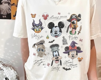 Disney Mickey & Friends Head Signature Halloween T-Shirt, Mickey's Not so Scary Halloween Party, Disneyland Spooky Season 2026 Trip Shirt