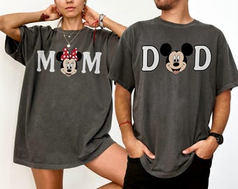 Comfort Colors Disney Minnie Mom and Dad Shirt, Disney Family Couple Trip Shirt, Mickey Dad Shirt, Minnie Aunt and Uncle Tee, Grammy Grandpa