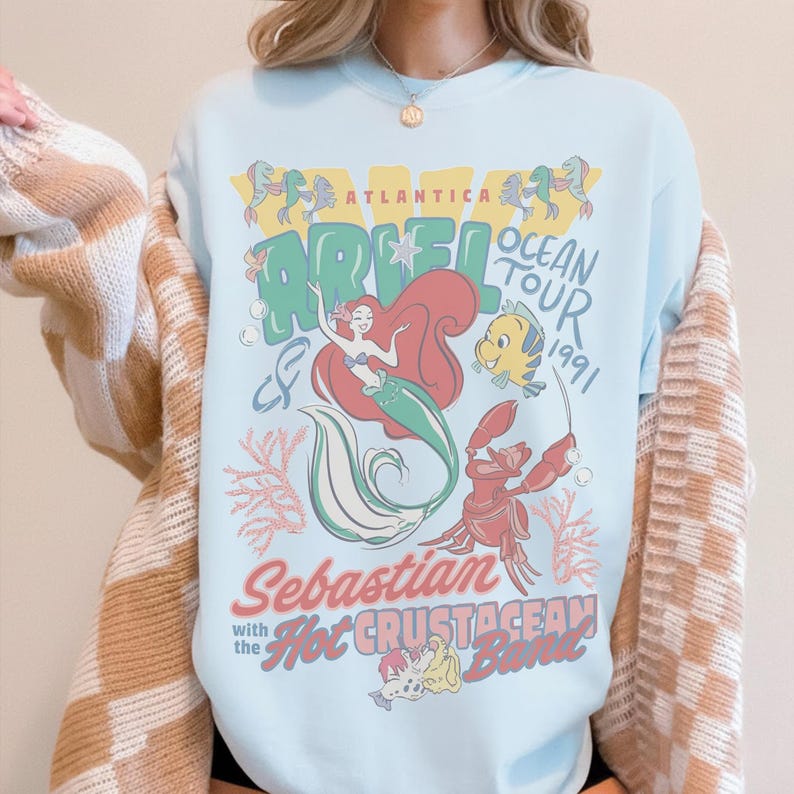 Comfort Colors The Little Mermaid Shirt, Disney Princess Shirt, Women's Little Mermaid Ariel Shirt, Ariel Mermaid Shirt, Disney Ariel Shirt Chambray (Comfort)