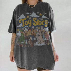 Vintage Disney Toy Story 5 Comfort Colors Shirt, Gift For Music Fan, Retro Toy Friends Shirt, Disneyland Trip 2026 Shirt, Disney Family Tees Pepper/Asphalt