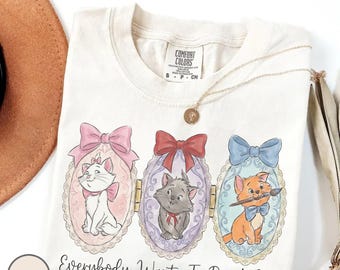 Coquette Bow Marie Toulouse And Berlioz T-Shirt, Disney The Aristocats Characters Matching Tee, Magic Kingdom Shirt, WDW Family Holiday Trip