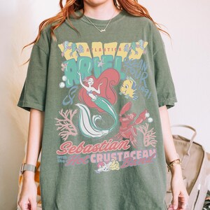 Comfort Colors The Little Mermaid Shirt, Disney Princess Shirt, Women's Little Mermaid Ariel Shirt, Ariel Mermaid Shirt, Disney Ariel Shirt Moss/Military Green