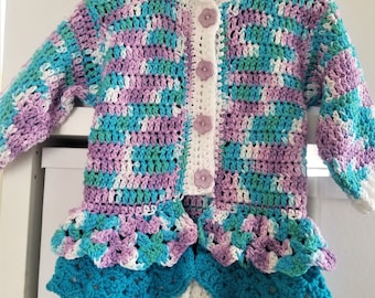 Toddler Sweater - Creme Brulee Victorian Inspired Cotton Sweater with Tiered ruffles -Spring Sweater