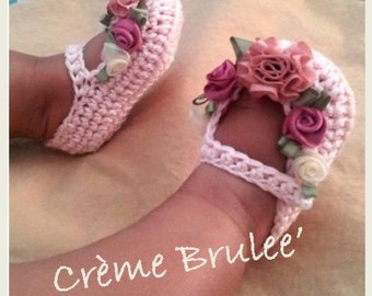 Baby Bootie- Creme Brulee Luxury Delicious Mary Jane Bootie-Shabby Chic-Cottage Chic-Victorian