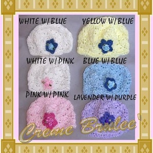 Creme Brulee Baby Girl Hat-choose size Preemie NB 0-3 Months 3-6 mo 6-9 mo 12 mo...Now Available in 6 Colors image 4