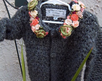 Creme Brulee Toddler Sweater- Forest Flowers-Limited Edition-By Order-Free Shipping in US