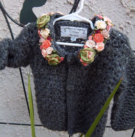 Creme Brulee Toddler Sweater- Forest Flowers-Limited Edition-By Order-Free Shipping in US