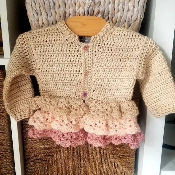 Creme Brulee Victorian Inspired Crocheted Baby and Toddler Coat.