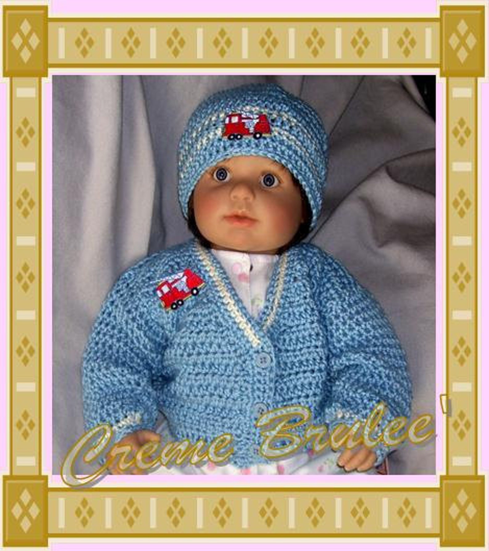 Creme Brulee' Baby Boy Sweater and Hat Set future Etsy