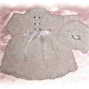 Creme Brulee Beaded Christening Gown Newborn or Preemie or Micro-preemie