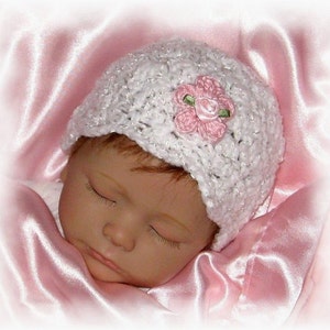 Bonnet crème brûlée pour bébé fille-choisir la taille NB 0-3 mois 3-6 mois 6-9 mois 12 mois... Maintenant disponible en 6 couleurs image 2