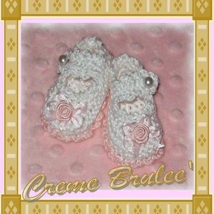 Preemie Corner-Crème Brulee' Preemie and Micro Preemie Bootie Collection Mary Jane for your delicate Early-Bird Preemie Baby Booties. image 1