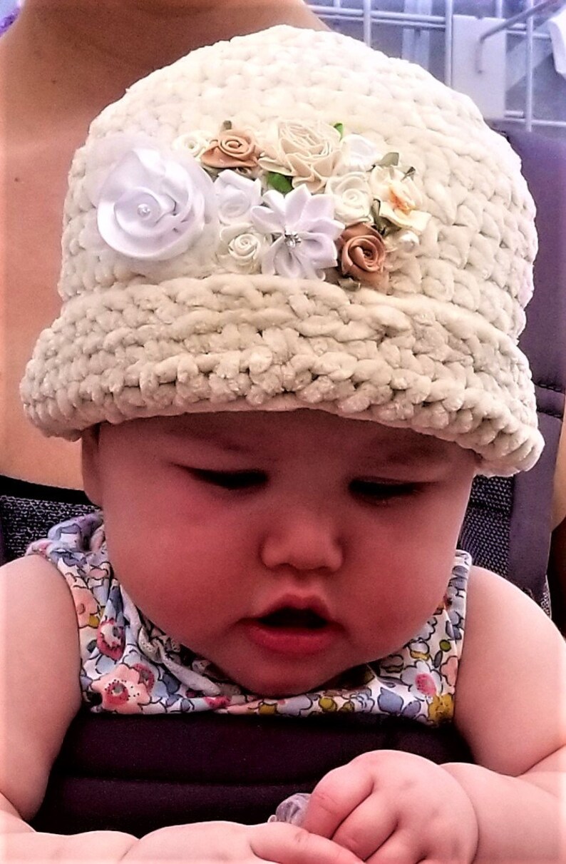 CRÈME BRULEE Collection Plush Velvet Embellished HATS Free Shipping Baby Hat Toddler Hat image 3