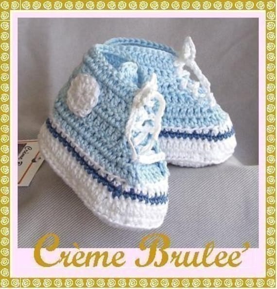 BABY BOYS -Creme Brulee -Cute as a Button - High top Tennie Booties 0-4 mos Size 1. Baby Booties