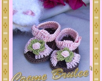 The Cutest Thing Ever -Creme Brulee' Summer Sandal for Baby -Limited Edition- Spring Flowers- Four Sizes-Preemie. Baby Booties FREE SHIPPING