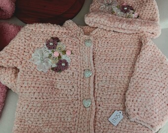 Creme Brulee Private Label Plush Chenille Luxury Baby & Toddler Sweater Set