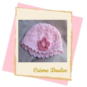 Creme Brulee Baby Girl Hat-choose size NB 0-3 Months 3-6 mo 6-9 mo 12 mo...Now Available in 6 Colors image 4