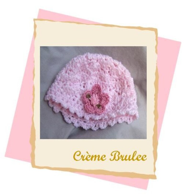 Creme Brulee Baby Girl Hat-choose size NB 0-3 Months 3-6 mo 6-9 mo 12 mo...Now Available in 6 Colors image 4