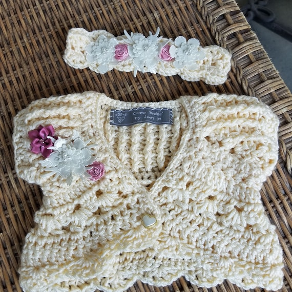 Organic Cotton Spring-Crop Sweater for Baby and Small Toddler