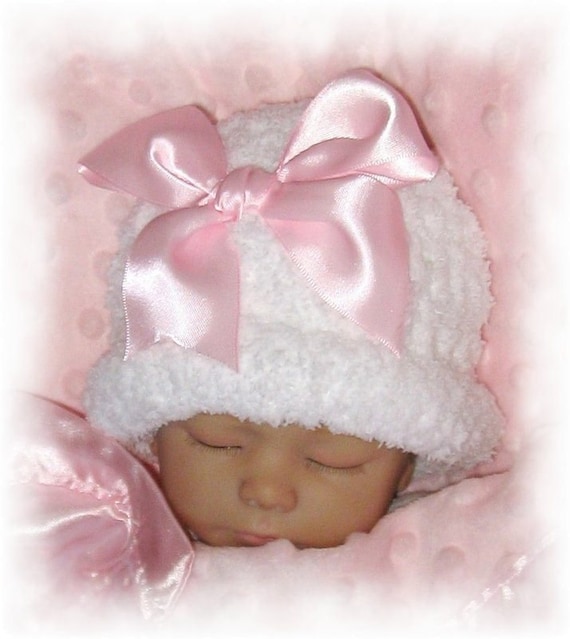 Creme Brulee Winter Warmth -Snowball Fleece Crocheted Hat for Toddler-FREE Shipping