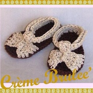 Creme Brulee -Finally theCutest thing ever for  BOYs-- Summer Sandal for Baby 0-11 mos (size 1 and 2)