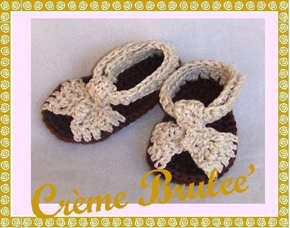 Creme Brulee -Finally theCutest thing ever for  BOYs-- Summer Sandal for Baby 0-11 mos (size 1 and 2)