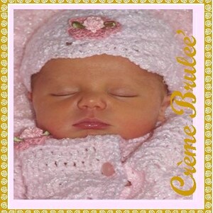 Creme Brulee Baby Girl Hat-choose size Preemie NB 0-3 Months 3-6 mo 6-9 mo 12 mo...Now Available in 6 Colors image 3