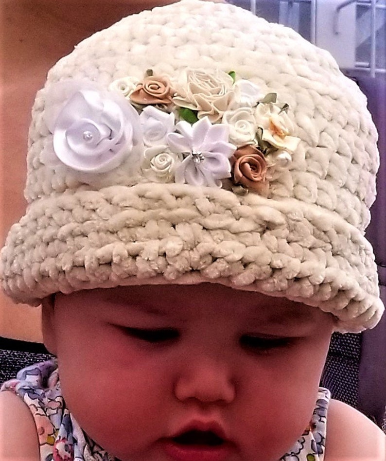 CRÈME BRULEE Collection Plush Velvet Embellished HATS Free Shipping Baby Hat Toddler Hat image 4